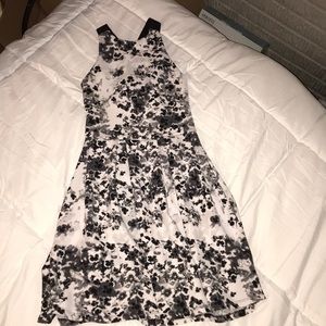 Black and white floral party dress